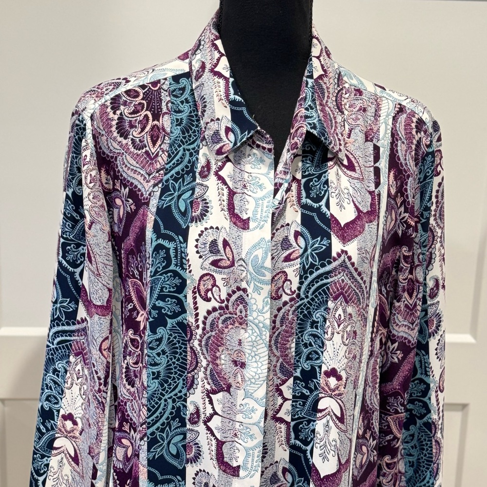 Chico’s Multi Color Tunic Purple Blue Green
